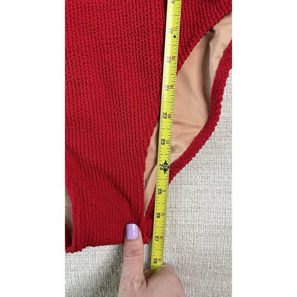 NWT J Crew Swimsuit Venetian Red Textured Scoopneck One Piece Swim Suit Size 8 - Picture 16 of 16